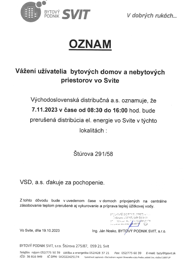 Oznam elektrina 231107